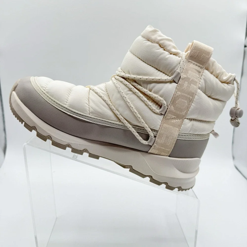 The North Face Thermoball Lace Up Boots White Grey Womens Size 7 Snow